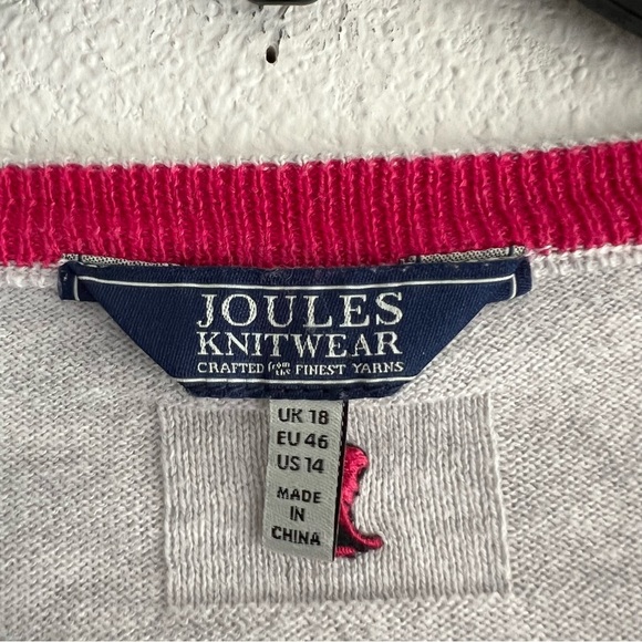 Joules Knitwear Grey Floral Miranda Sweatshirt Size 14 Preppy - Picture 5 of 7